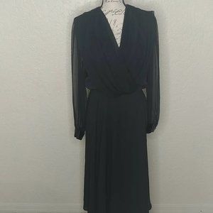 Ursula of Switzerland Long Sleeve Dress Black Size 12